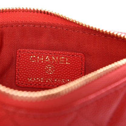 Chanel Shiny Caviar Quilted Small Cosmetic Case Red 6 of 7