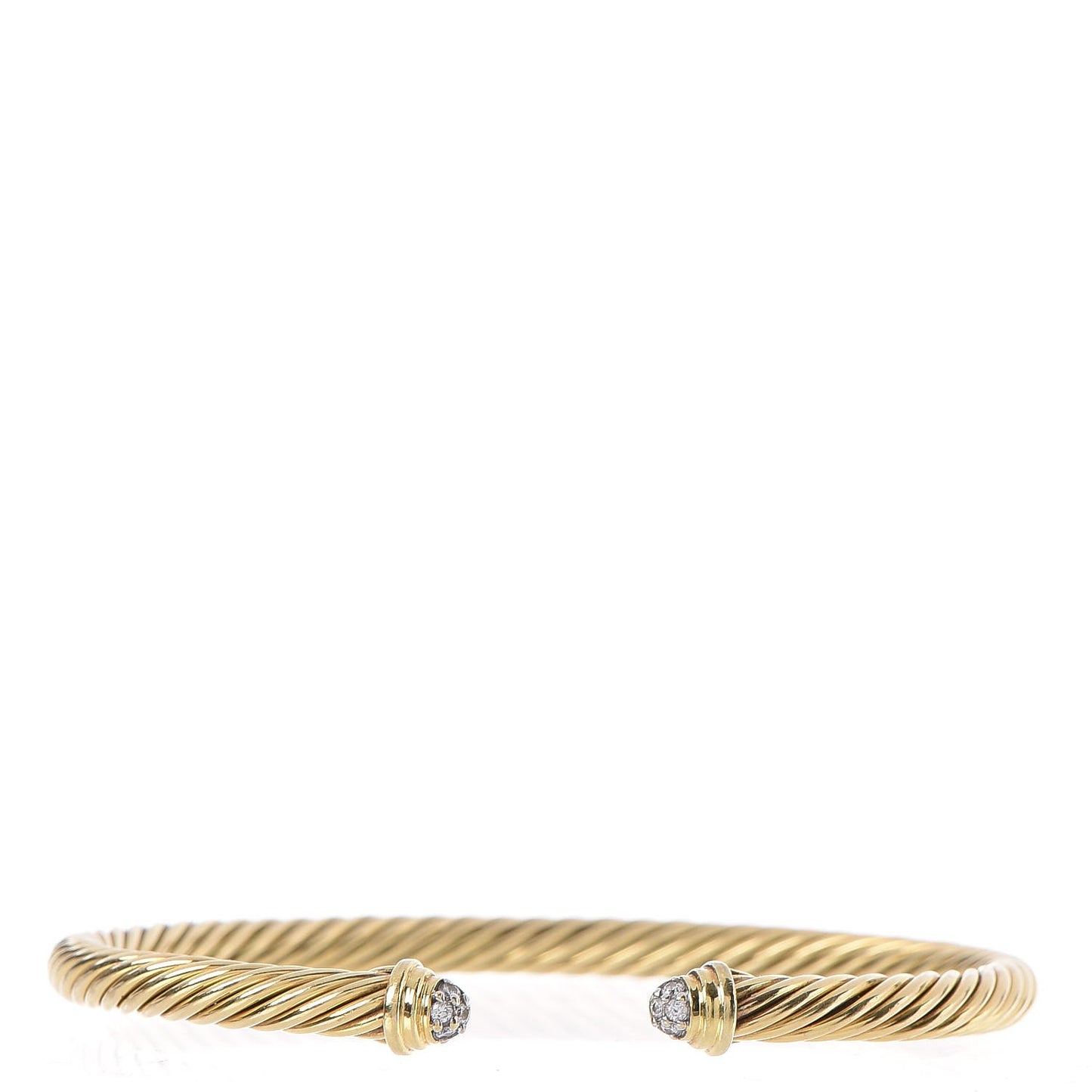 18K Yellow Gold Diamond 4mm Kids Cable Bracelet