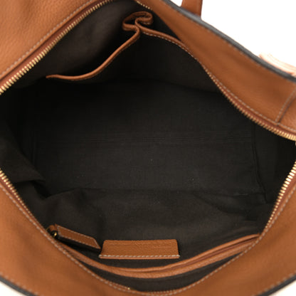 Alexander McQueen Pebbled Calfskin Small Skull Padlock Zip Around Tote Camel 5 of 9