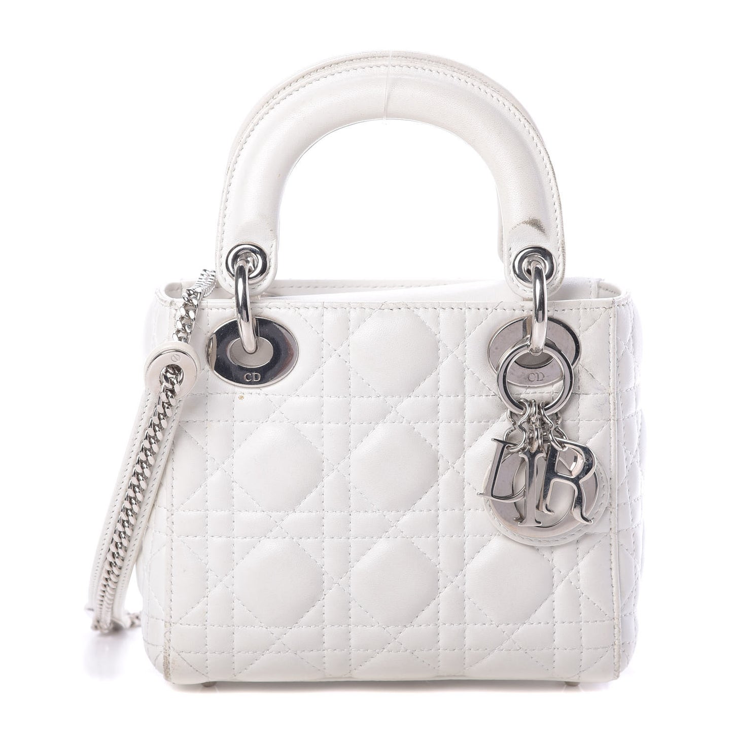 Lambskin Cannage Mini Lady Dior White