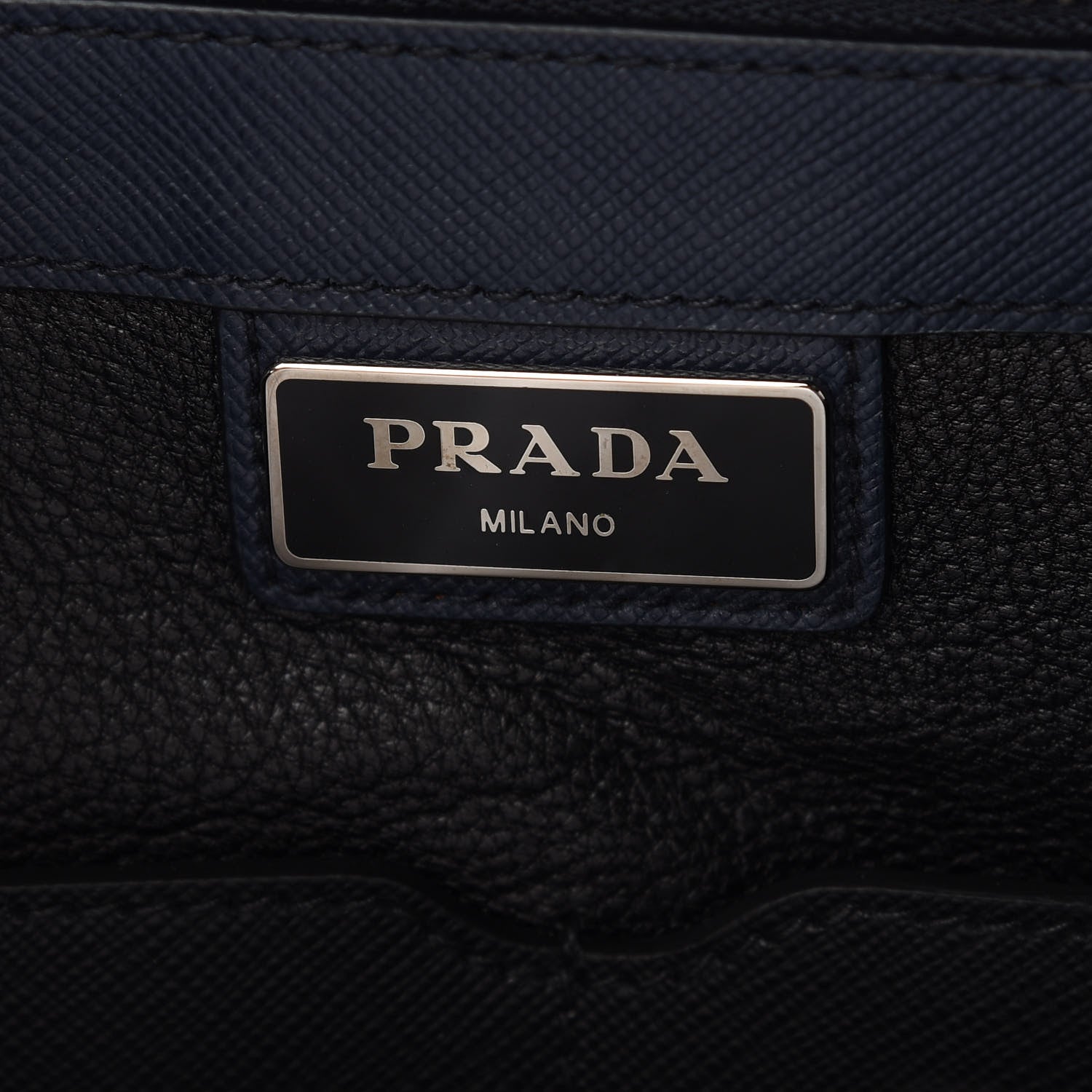 Prada Saffiano Cuir Travel Front Zip Pocket Briefcase Baltico 6 of 10