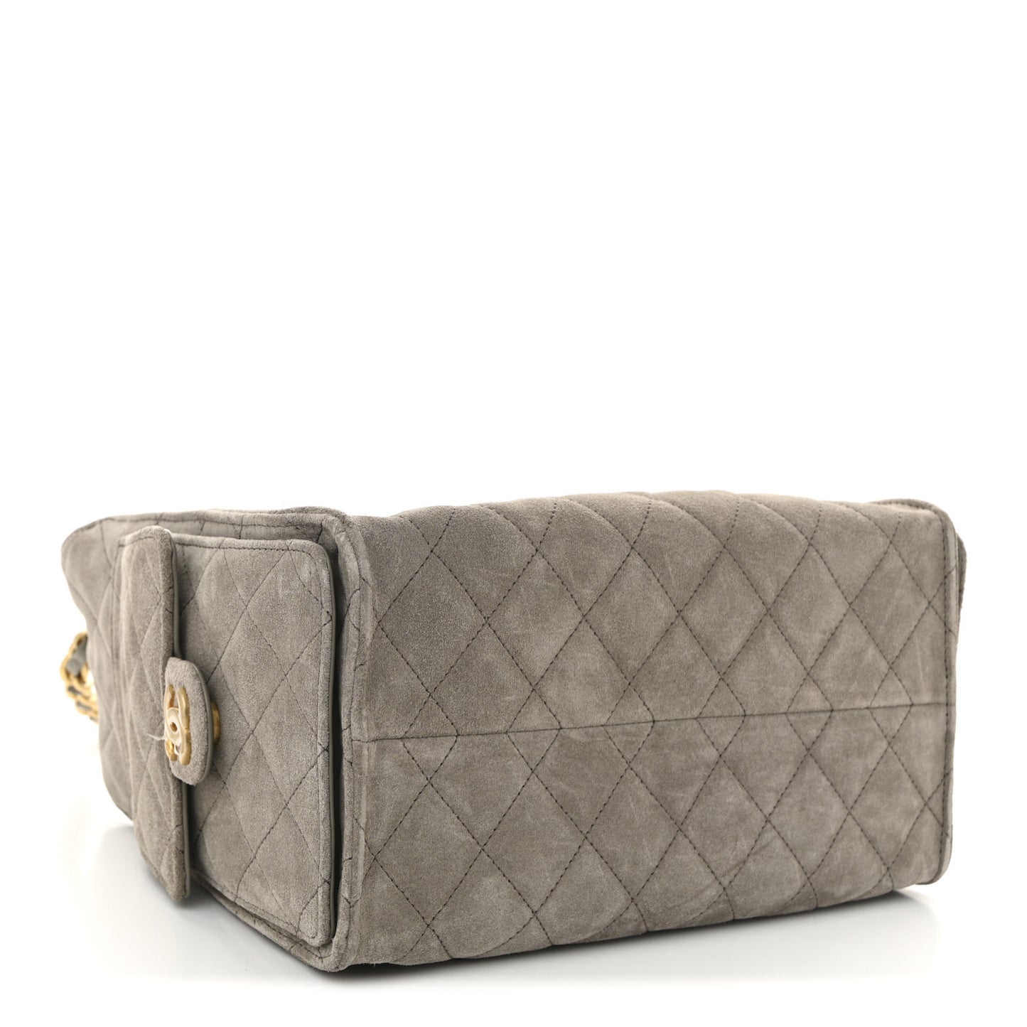 Suede Quilted Small Chanel 25 Handbag Dark Grey