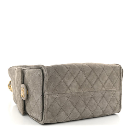 Chanel Suede Quilted Small Chanel 25 Handbag Dark Grey 4 of 10
