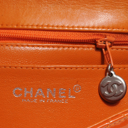 Chanel Patent Quilted Mini Square Flap Orange 8 of 9