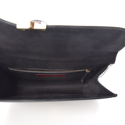 Valentino Garavani Patent Monochrome Medium Glam Lock Rockstud Flap Black 5 of 9
