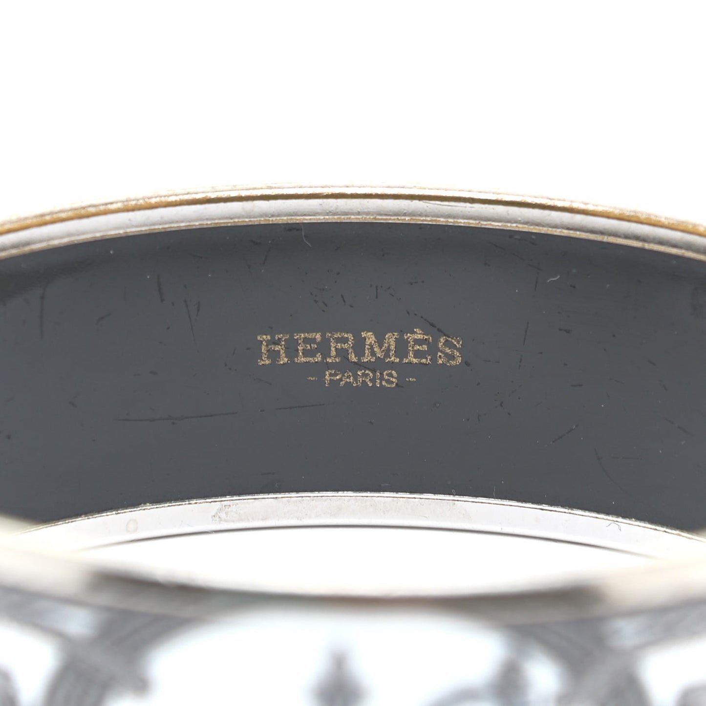 Enamel Printed Wide Grand Apparat Bracelet 62 White