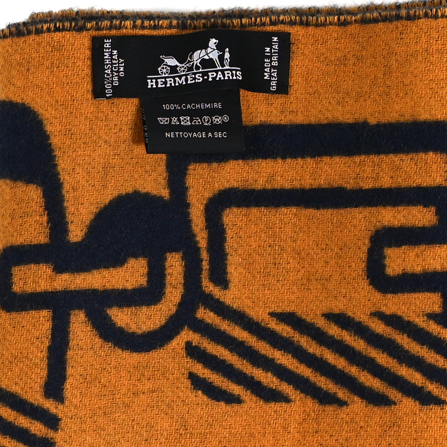Cashmere Casaque Do Re Boucles Muffler Bleu Black Jaune Ocre