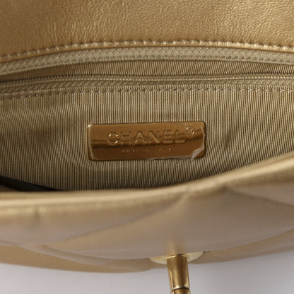 Chanel Goatskin Quilted Large 19 Flap Gold 9 of 11