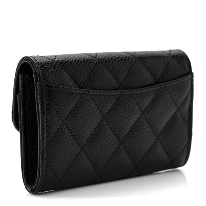 Chanel Caviar Quilted Flap Card Holder Wallet Black 3 of 9