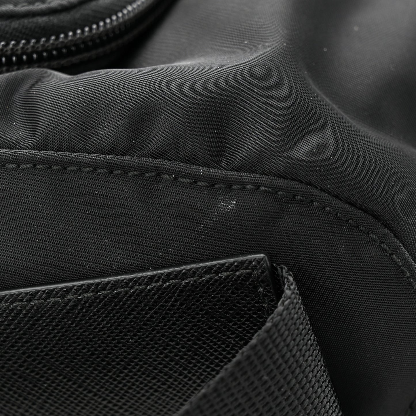 Nylon Vela Double Snap Buckle Messenger Bag Black