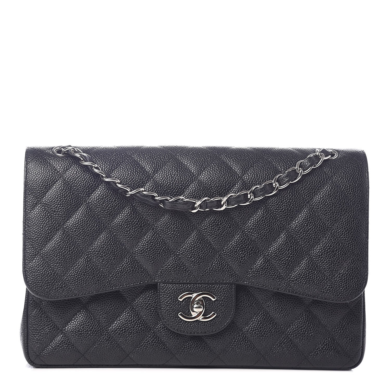 Chanel Caviar Quilted Jumbo Double Flap Black 1 of 9