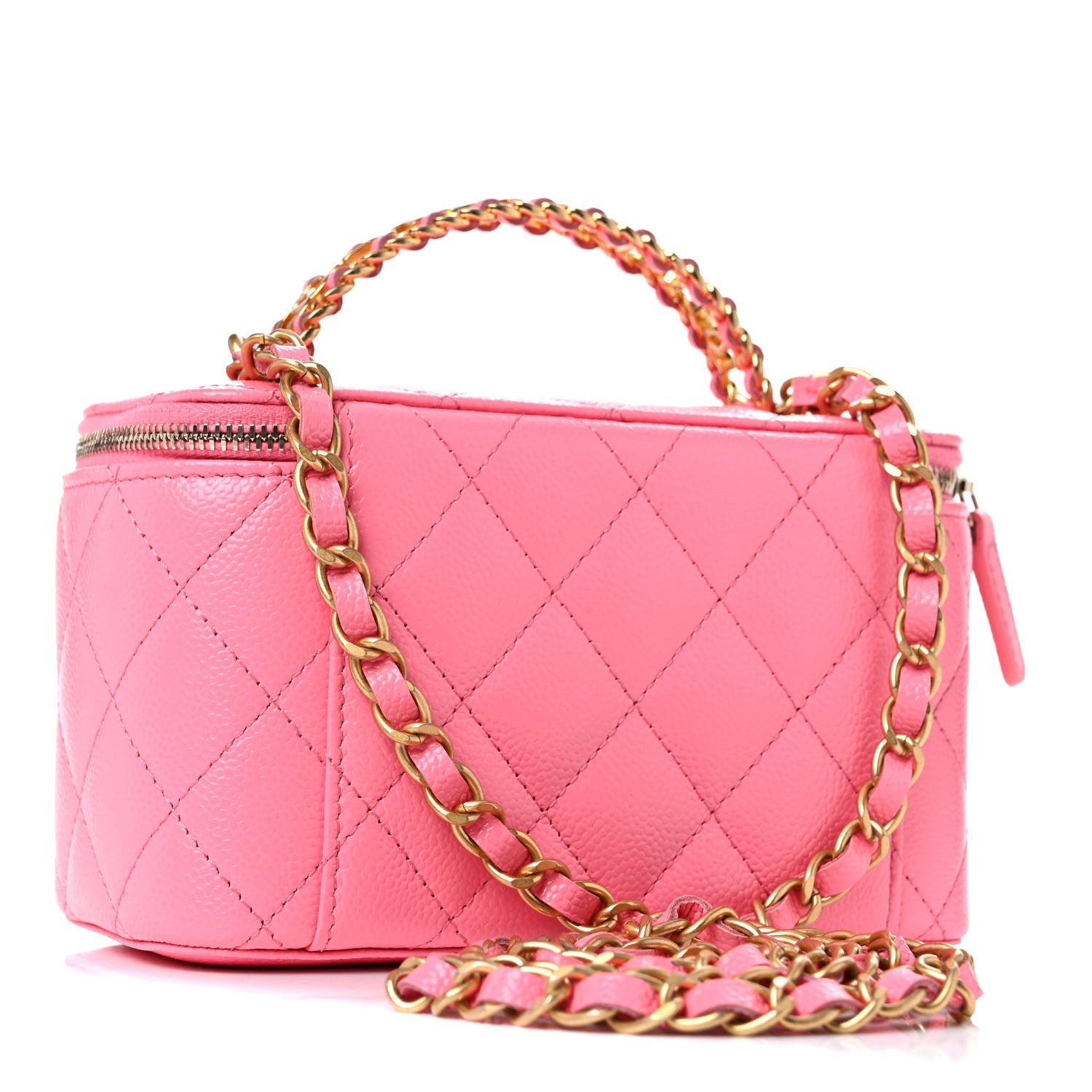 Chanel Shiny Caviar Quilted Pick Me Up Vanity Case Pink 3 of 10