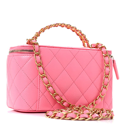 Chanel Shiny Caviar Quilted Pick Me Up Vanity Case Pink 3 of 10