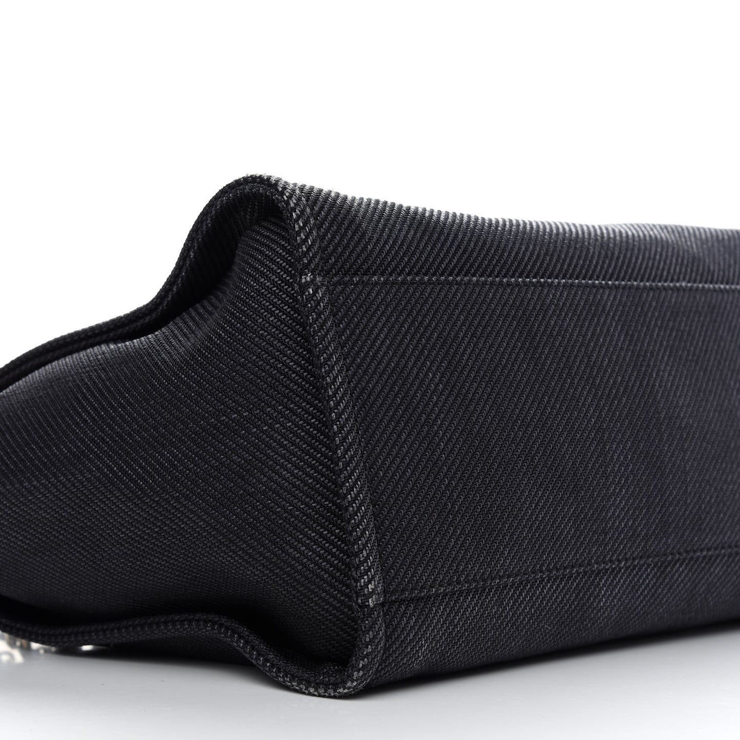 Mixed Fibers Calfskin Medium Deauville Tote Black