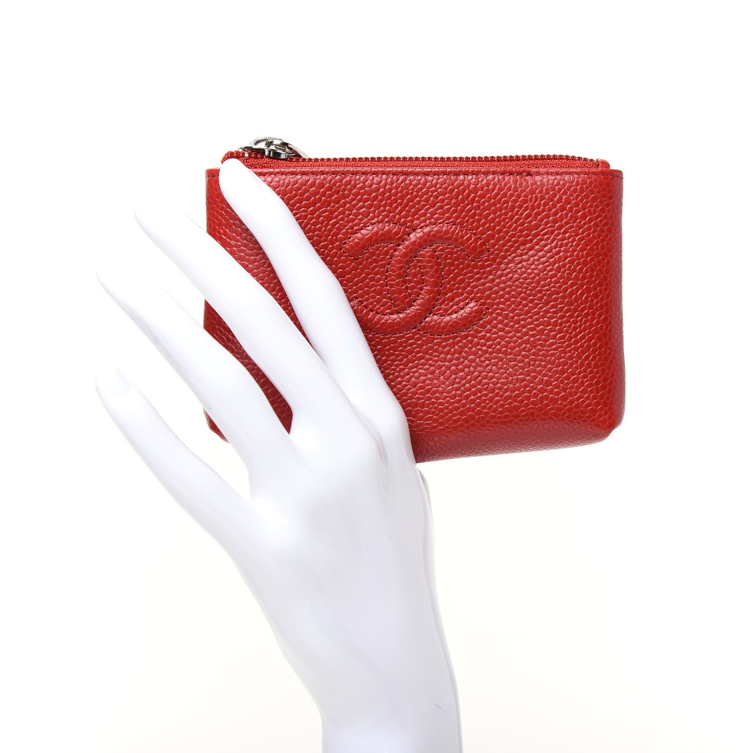Chanel Caviar Timeless CC Key Holder Red 2 of 7