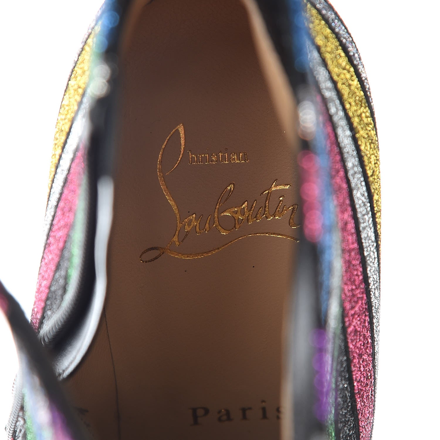 Christian Louboutin Suede Stripyglitter So Kate Booty 100 Ankle Boots 35 Multi 7 of 7