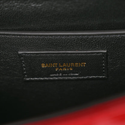 Saint Laurent Patent Matelasse Monogram Large Vicky Chain Bag Rouge Eros 6 of 9