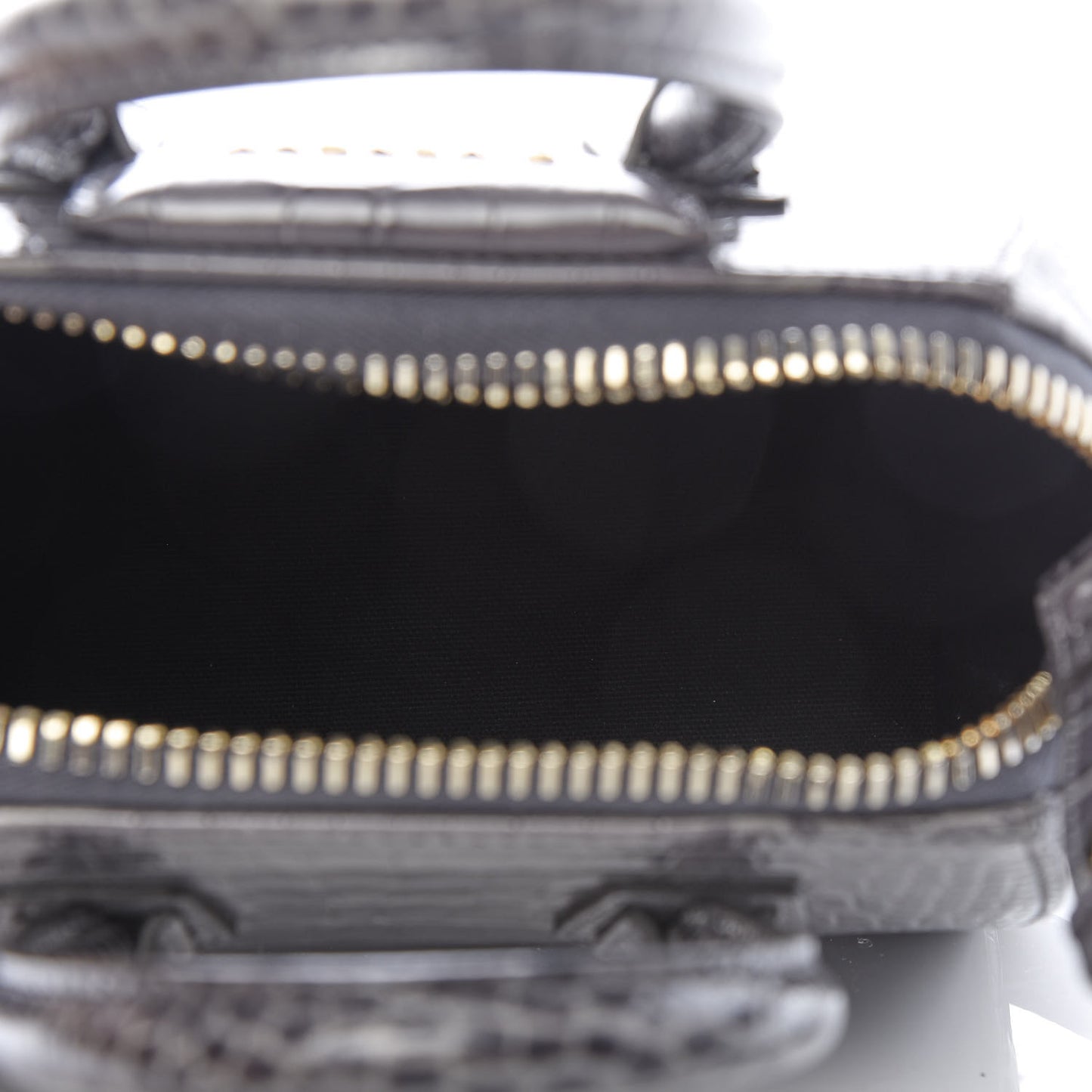 Calfskin Crocodile Embossed Mini Antigona Storm Grey