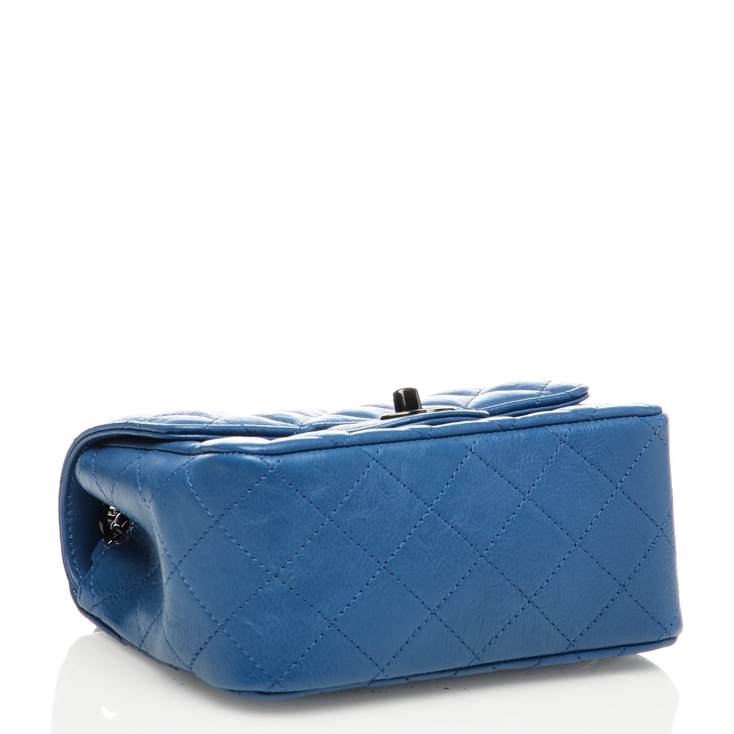 Calfskin Quilted Mini Square Flap Blue