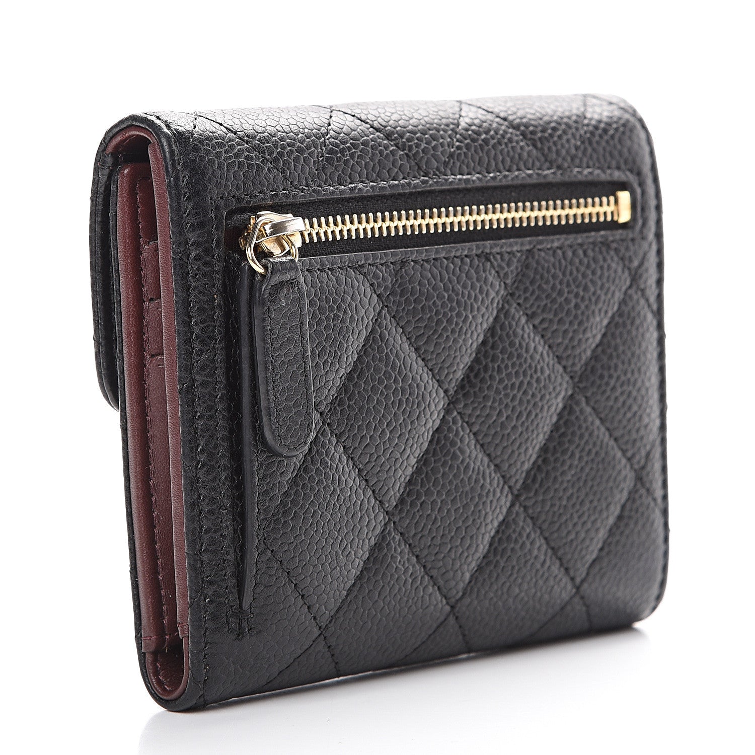 Chanel Caviar Quilted Compact Flap Wallet Black 2 of 10