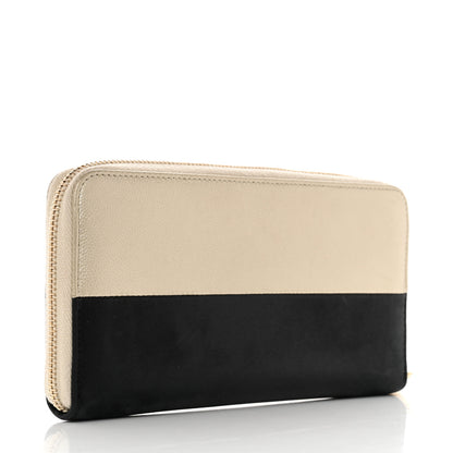Chanel Caviar Iridescent Calfskin Long Duo Zip Around Wallet Light Gold Black 3 of 13