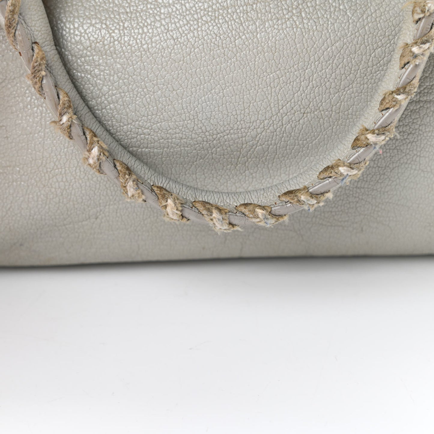Chevre Gold Metallic Edge Hardware Mini City Gris Perle
