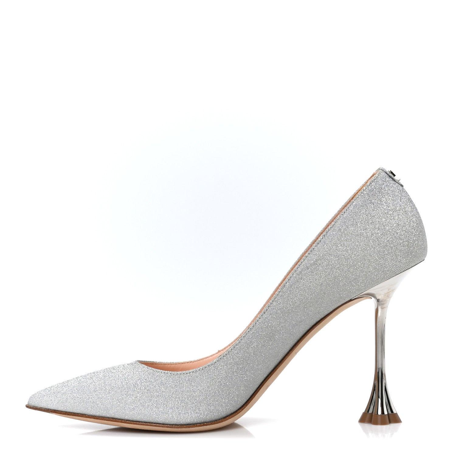 Louis Vuitton Glitter Fabric Blossom Pumps 37 Silver 1 of 10