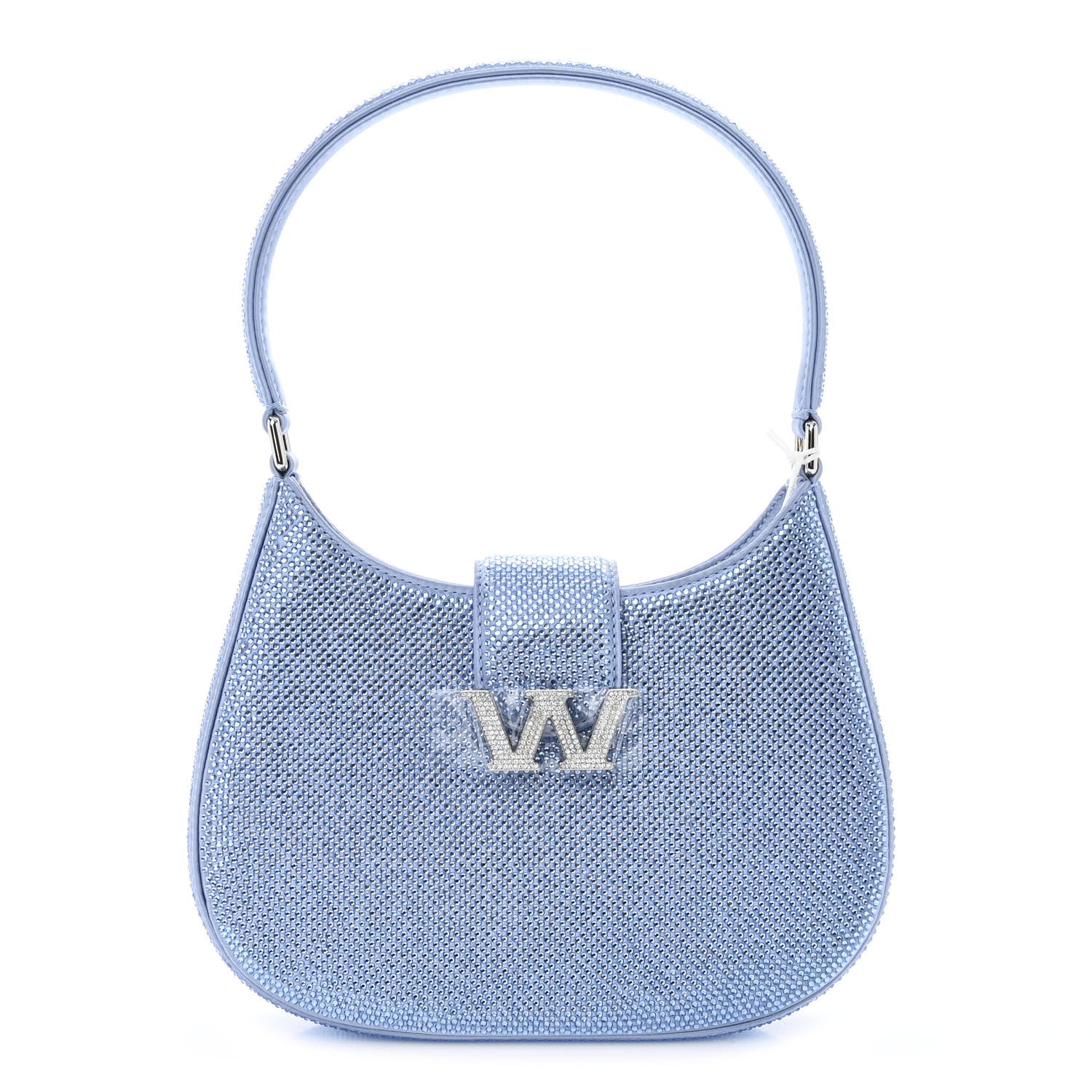 Alexander Wang Calfskin Satin Crystal Embellished Small Legacy Glitter Hobo Oxford 1 of 8