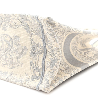 Christian Dior Canvas Embroidered Small Dioriviera Toile De Jouy Book Tote Gray 10 of 11