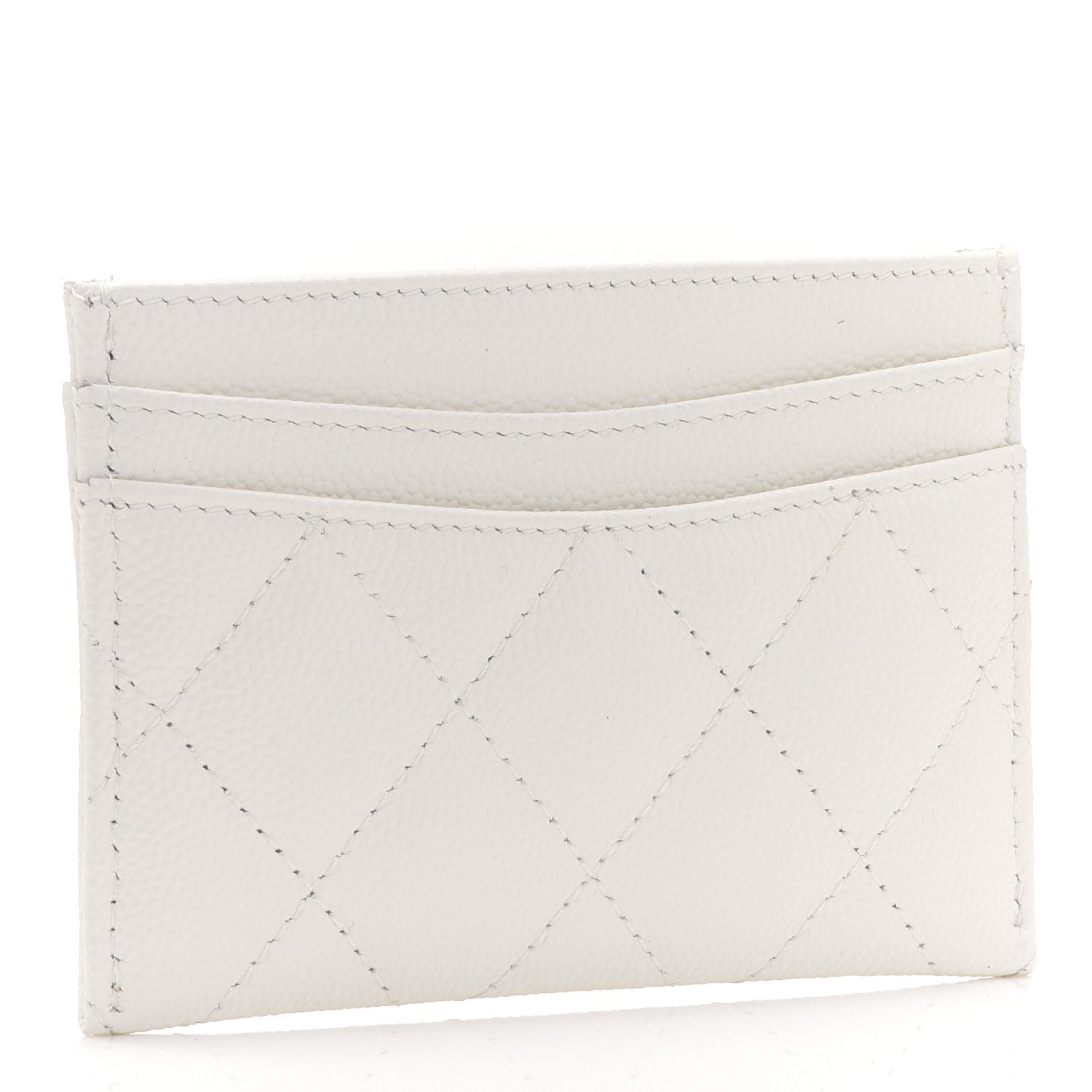 Chanel Caviar Quilted Card Holder White 3 of 9