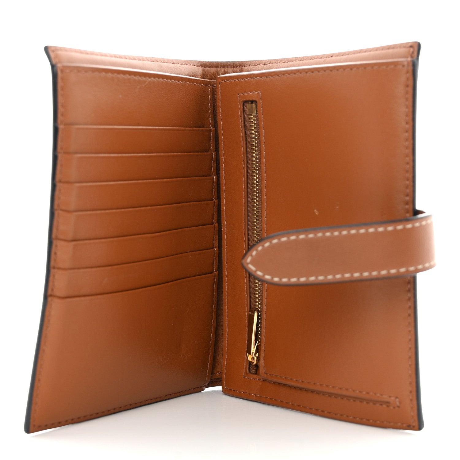Celine Canvas Triomphe Medium Strap Wallet Tan 5 of 12