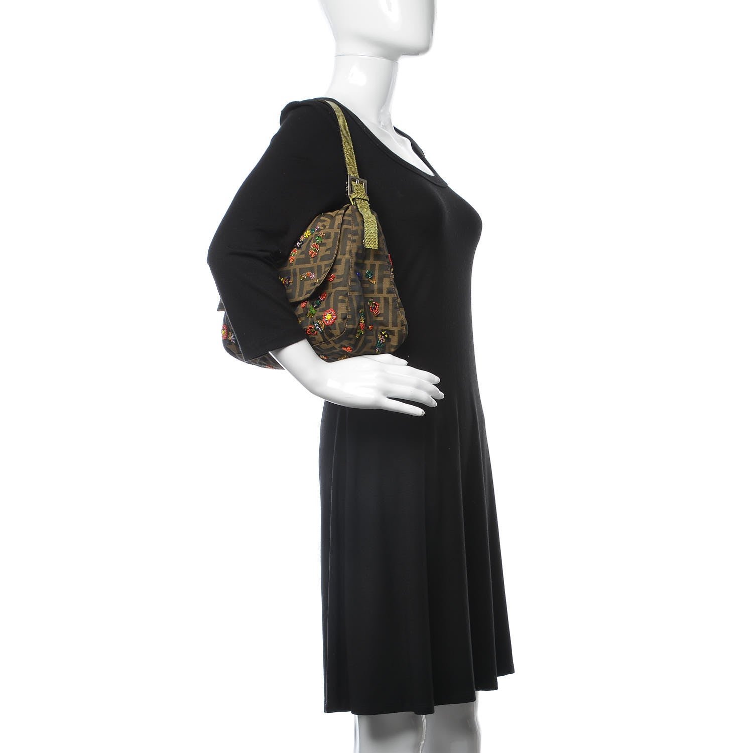 Fendi Zucca Lizard Beaded Forever Mama Baguette Multicolor 2 of 14