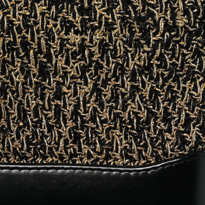 Chanel Tweed Calfskin Quilted Small Gabrielle Hobo Black Gold 8 of 14