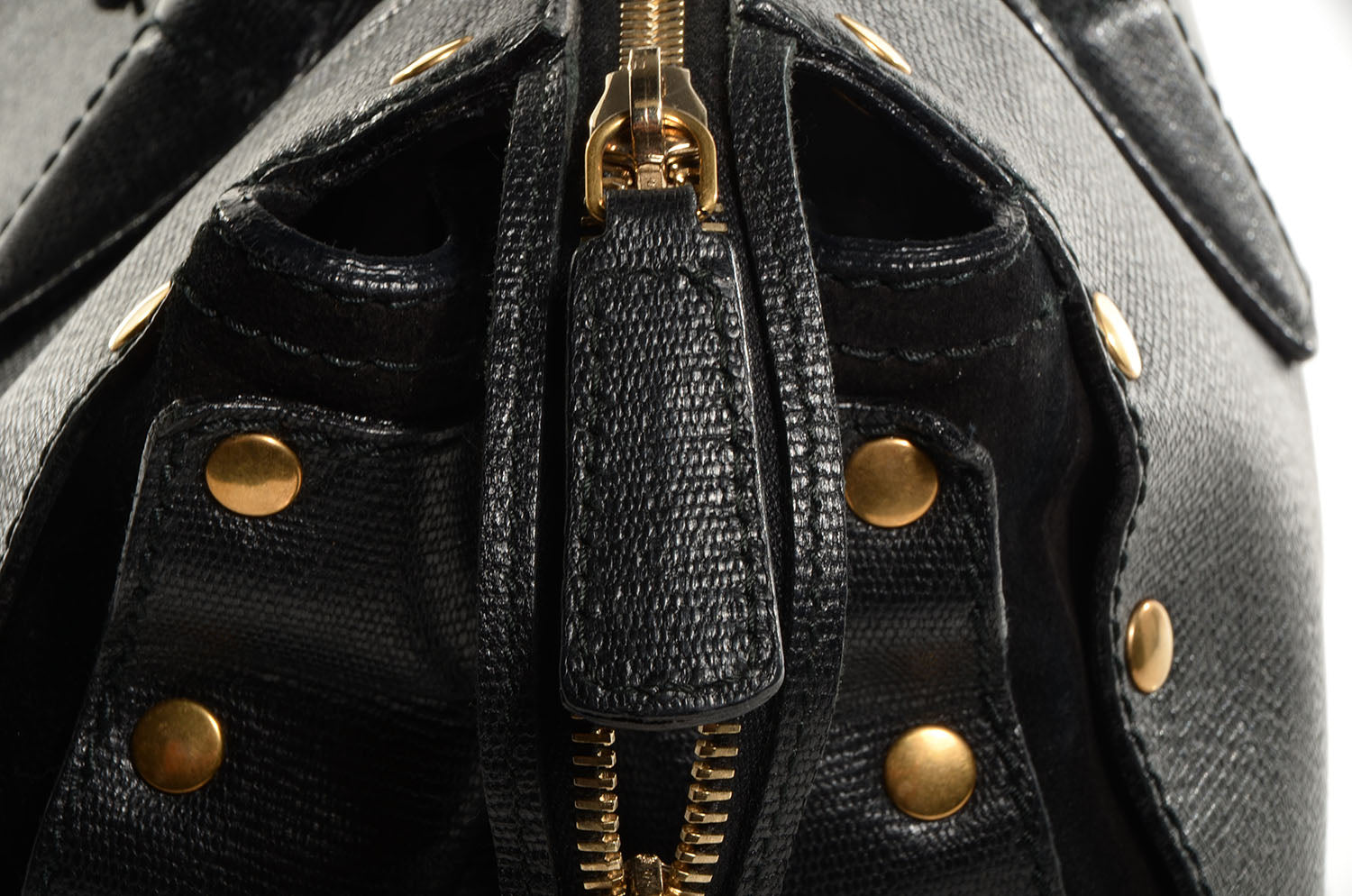 Saint Laurent Leather Muse Studded Cabas Black 9 of 9