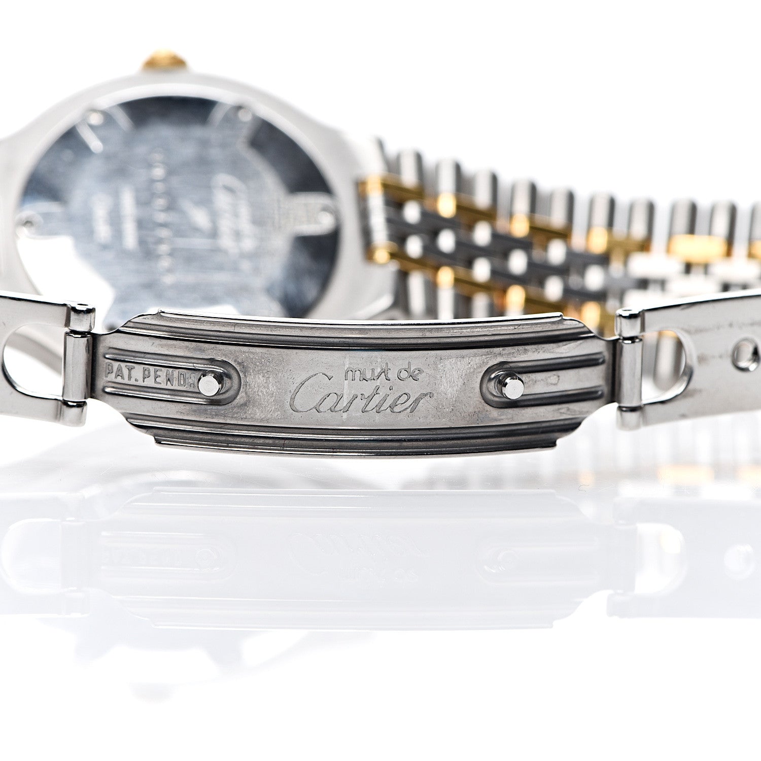 Cartier Stainless Steel 18K Yellow Gold 31mm Must De 21 Bullet Link Quartz Watch 5 of 7