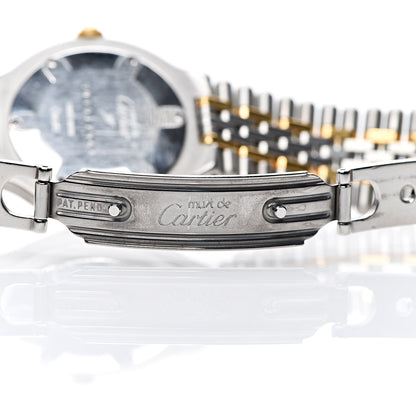 Cartier Stainless Steel 18K Yellow Gold 31mm Must De 21 Bullet Link Quartz Watch 5 of 7