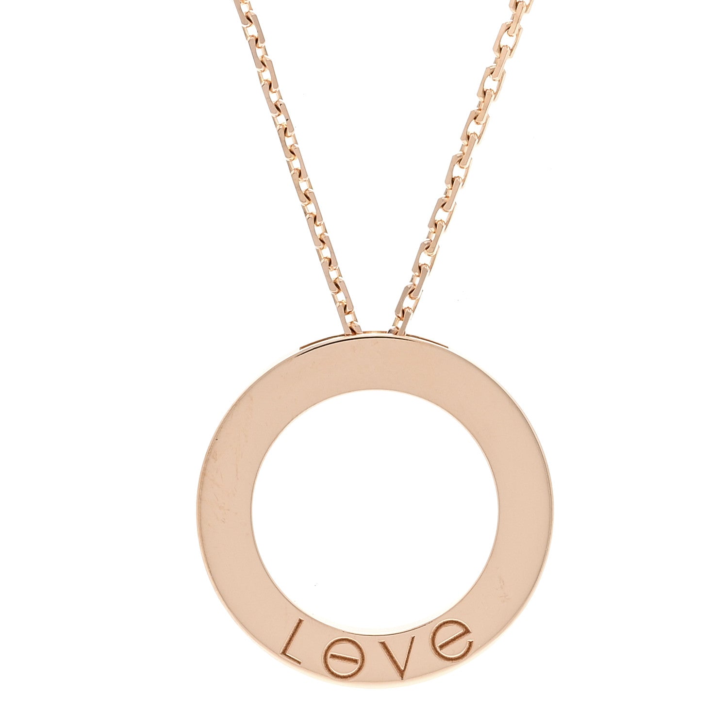 Cartier 18K Pink Gold 3 Diamonds LOVE Pendant Necklace 4 of 7