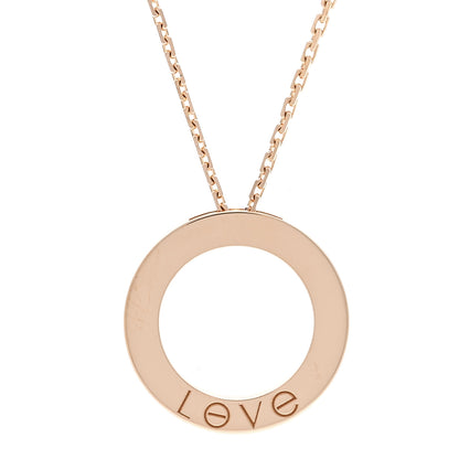 Cartier 18K Pink Gold 3 Diamonds LOVE Pendant Necklace 4 of 7