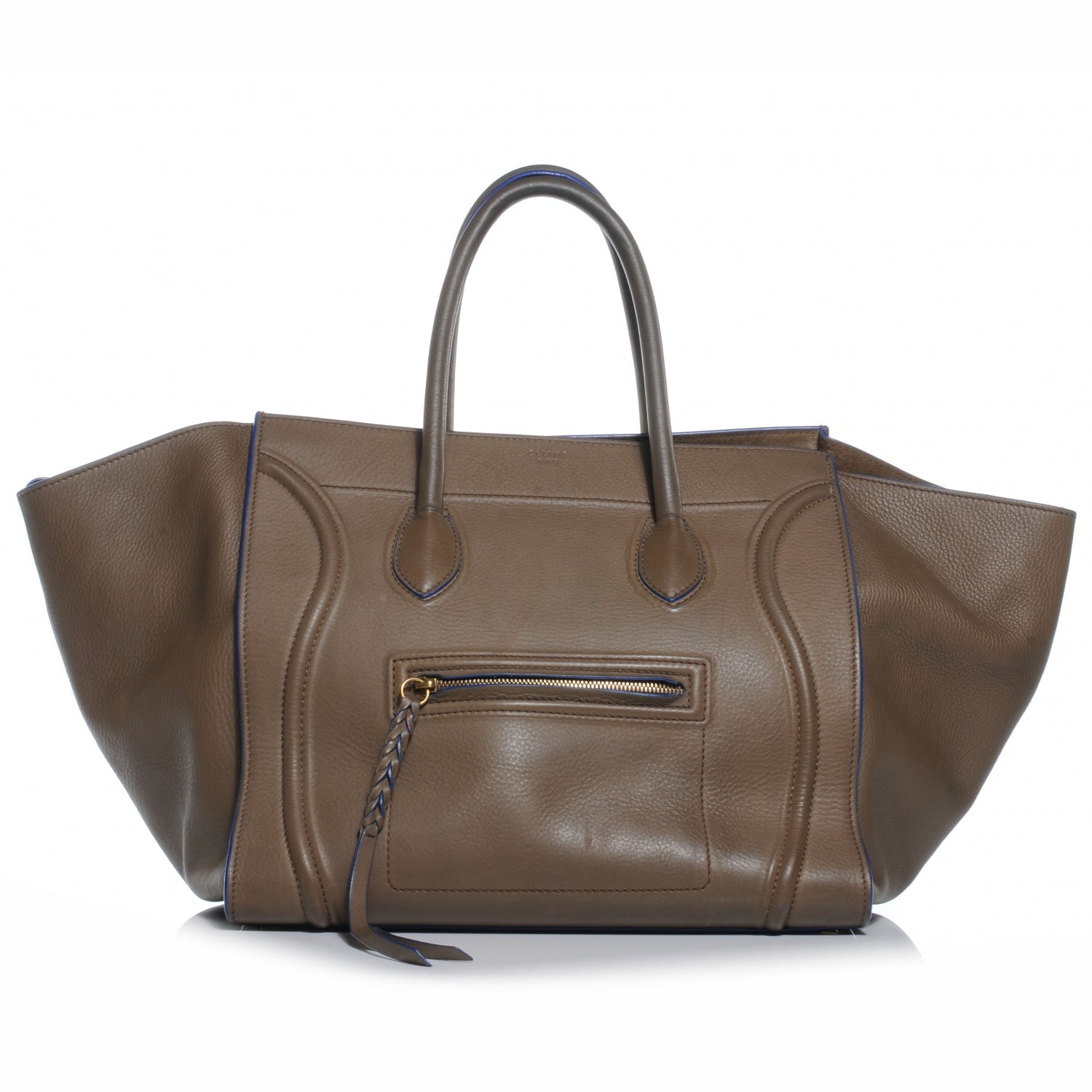 Celine Smooth Calfskin Large Phantom Luggage Khaki Cobalt Trim 1 of 9