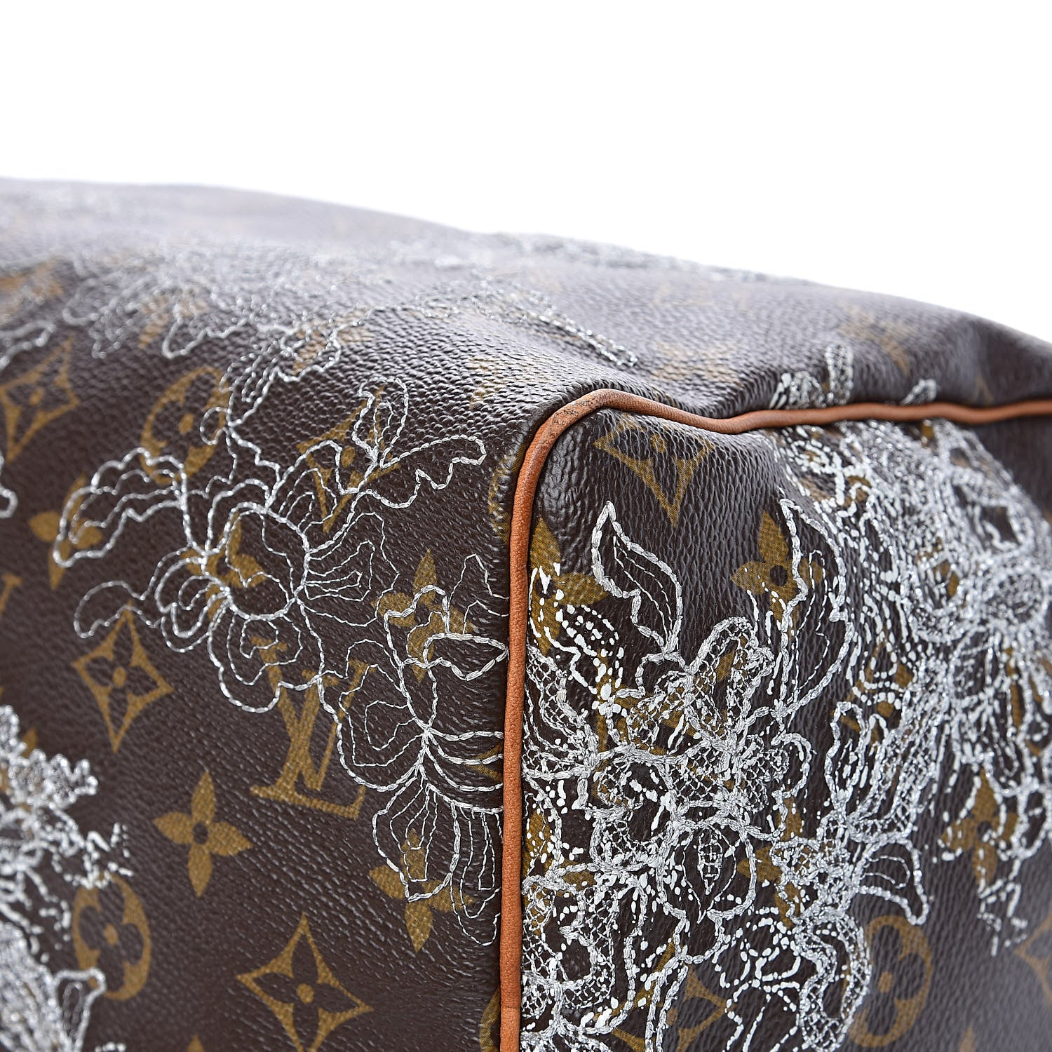 Louis Vuitton Monogram Dentelle Speedy 30 Silver 13 of 20