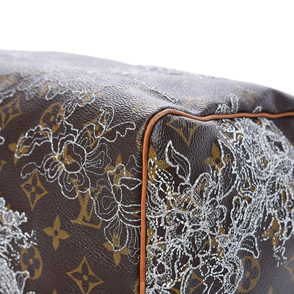 Louis Vuitton Monogram Dentelle Speedy 30 Silver 13 of 20