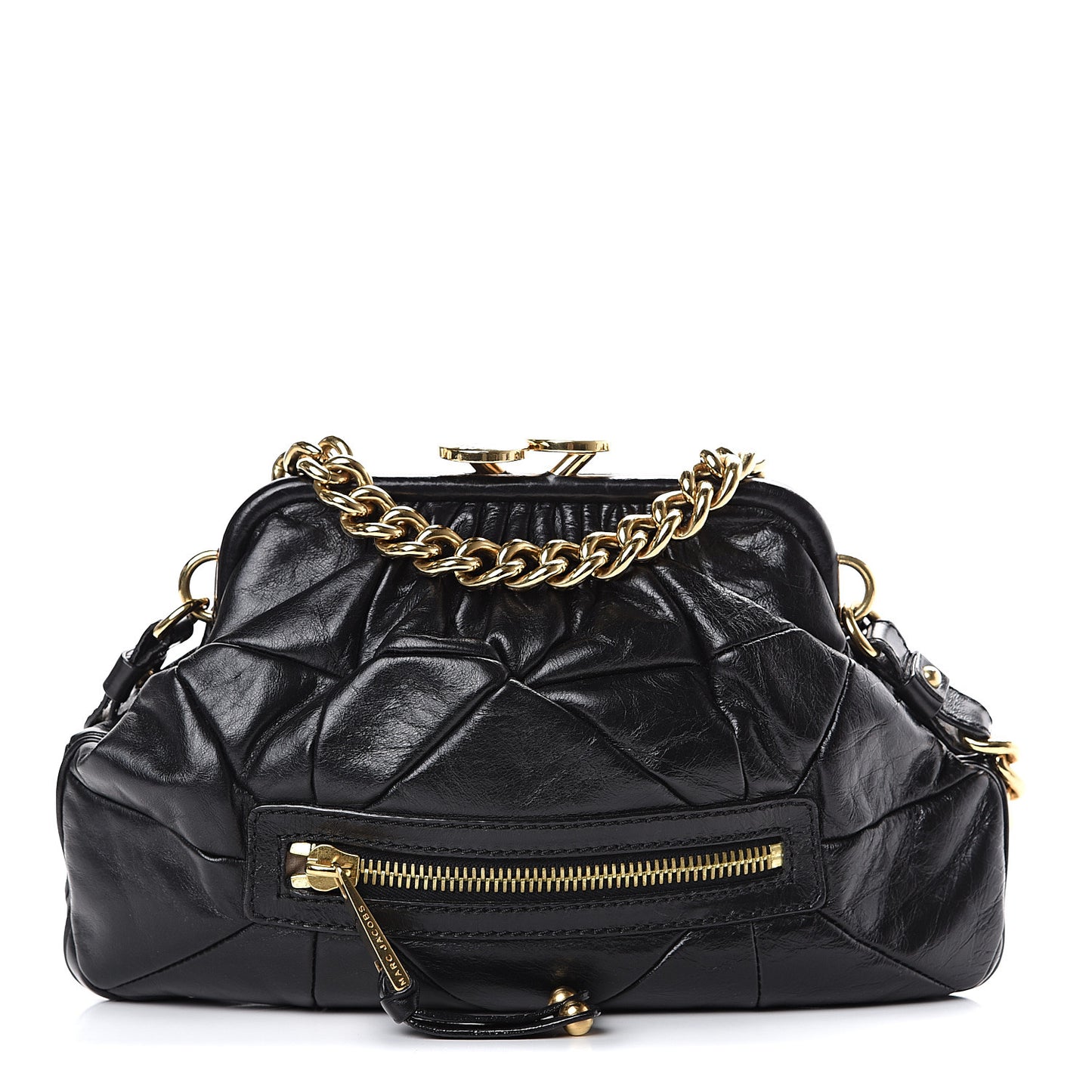 Calfskin Patchwork Little Stam Black