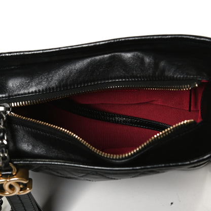 Chanel Aged Calfskin Quilted Small Gabrielle Hobo Black 5 of 11