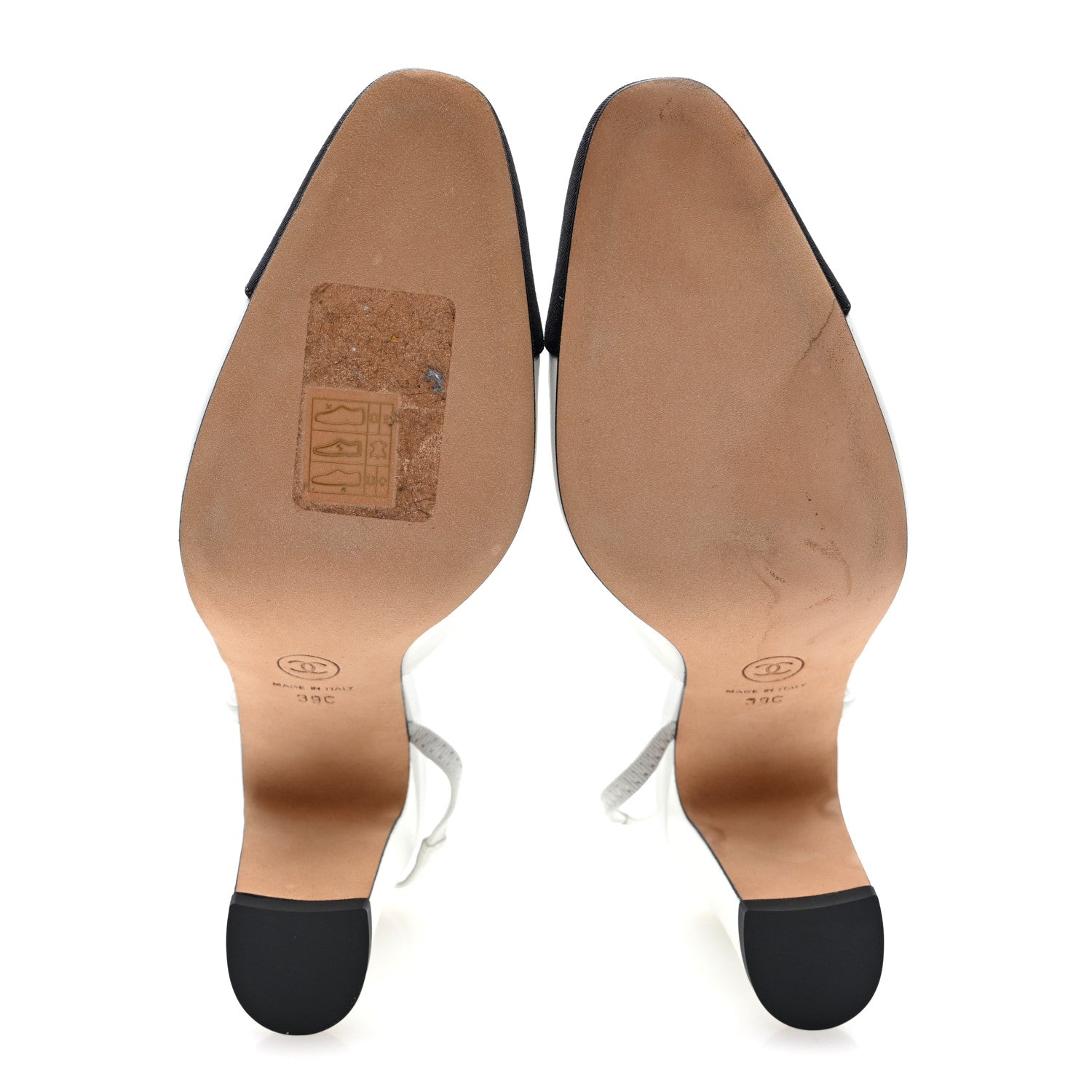 CHANEL パンプス ホワイト ココマーク 37C Chanel Goatskin Grosgrain Cap Toe CC Slingback Pumps 39 White