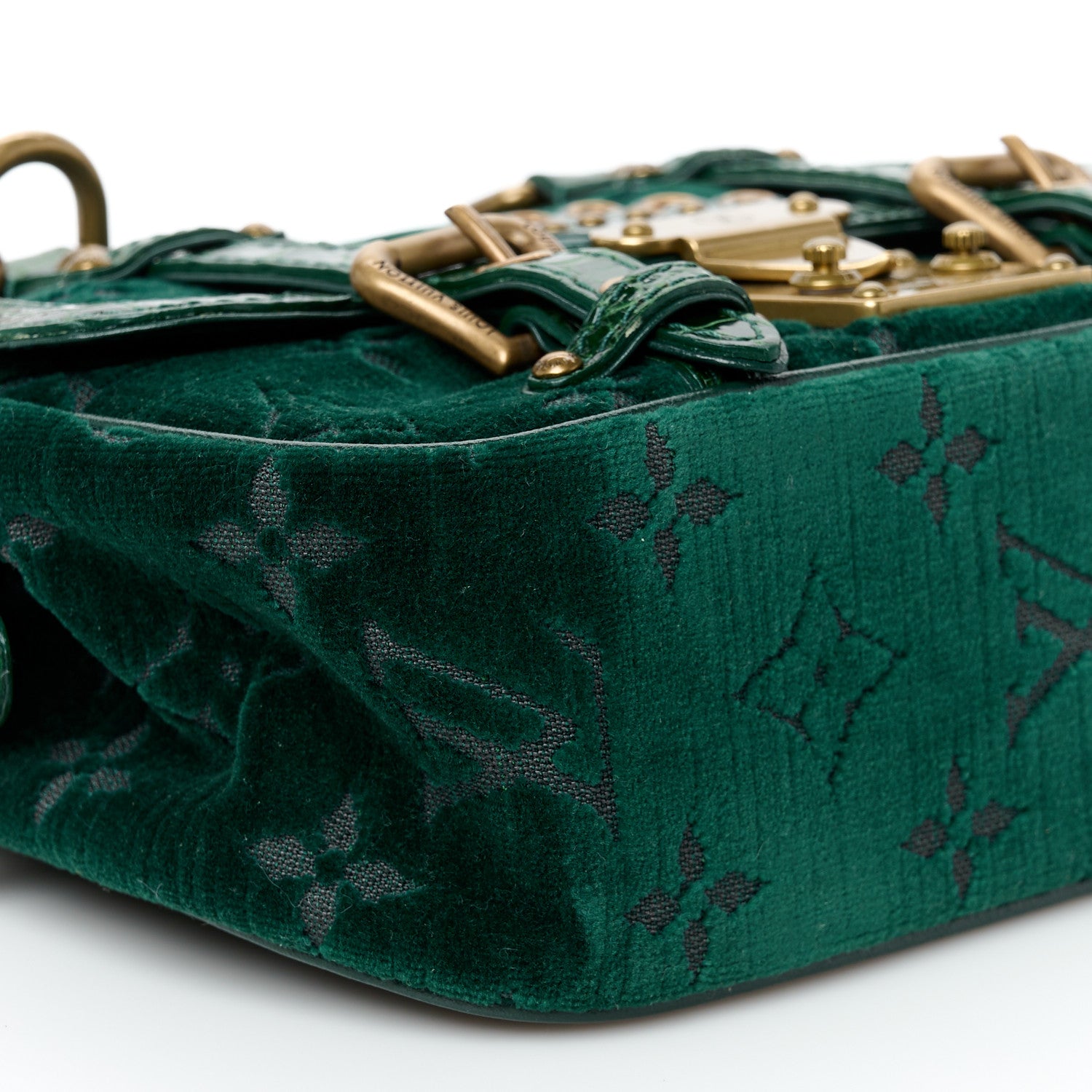 Louis Vuitton Monogram Velours Alligator Gracie MM Green 9 of 11