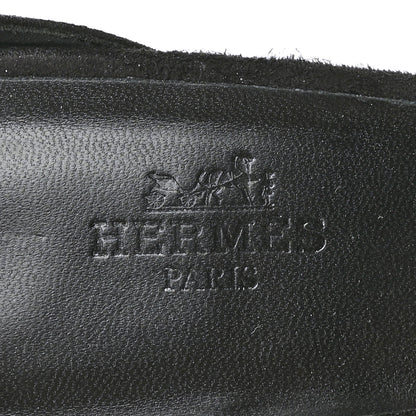Hermes Suede Goatskin Dolly Sandals 40 Black 6 of 8