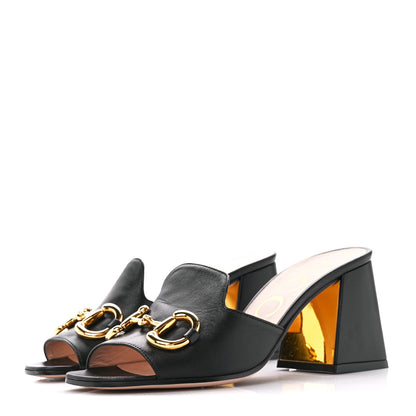 Gucci Nappa Horsebit 75mm Slide Sandals 36 Black 3 of 10