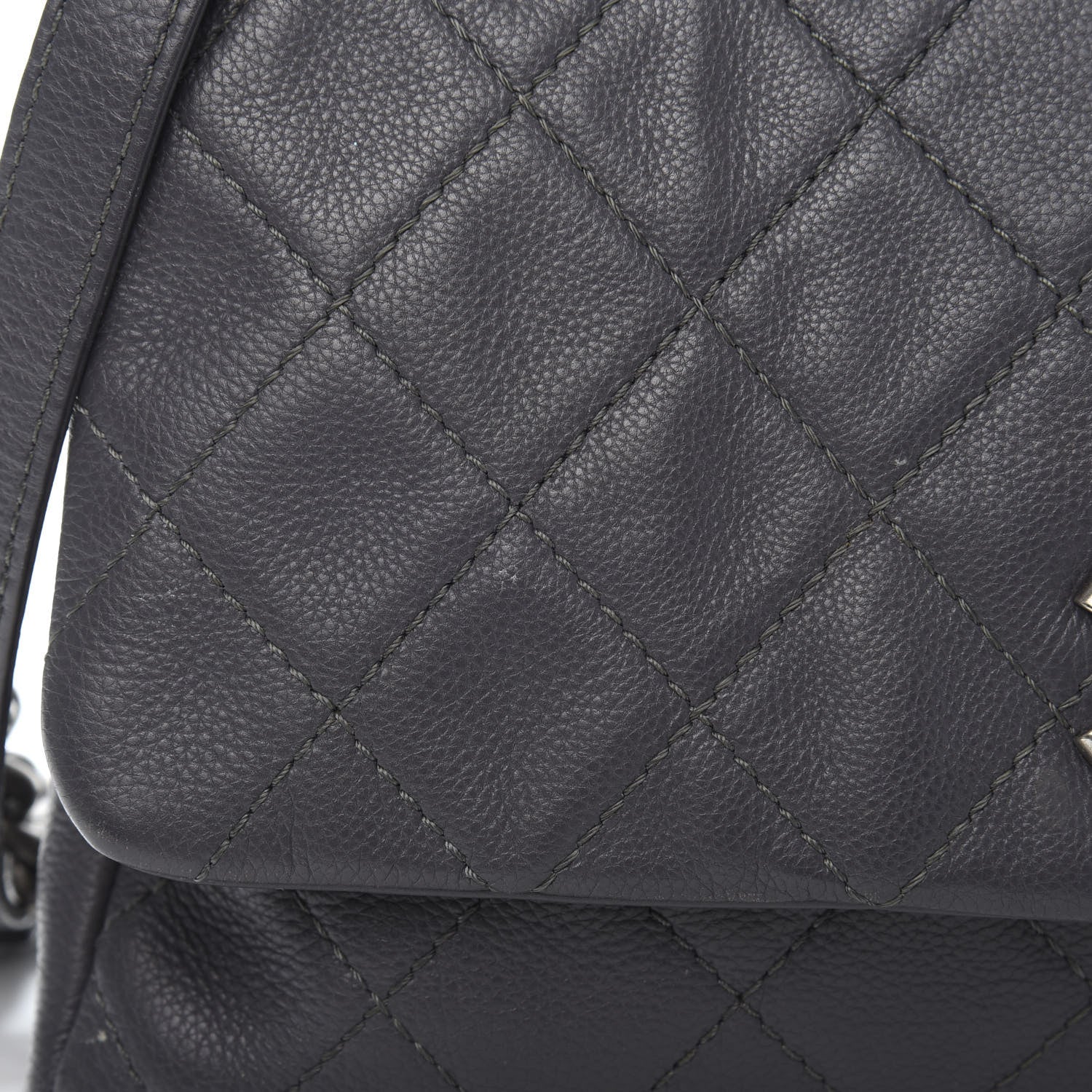 Chanel Calfskin Quilted Couture Messenger Grey 10 of 12