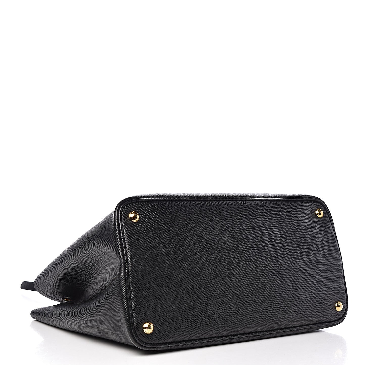 Saffiano Cuir Large Double Bag Black Fuoco
