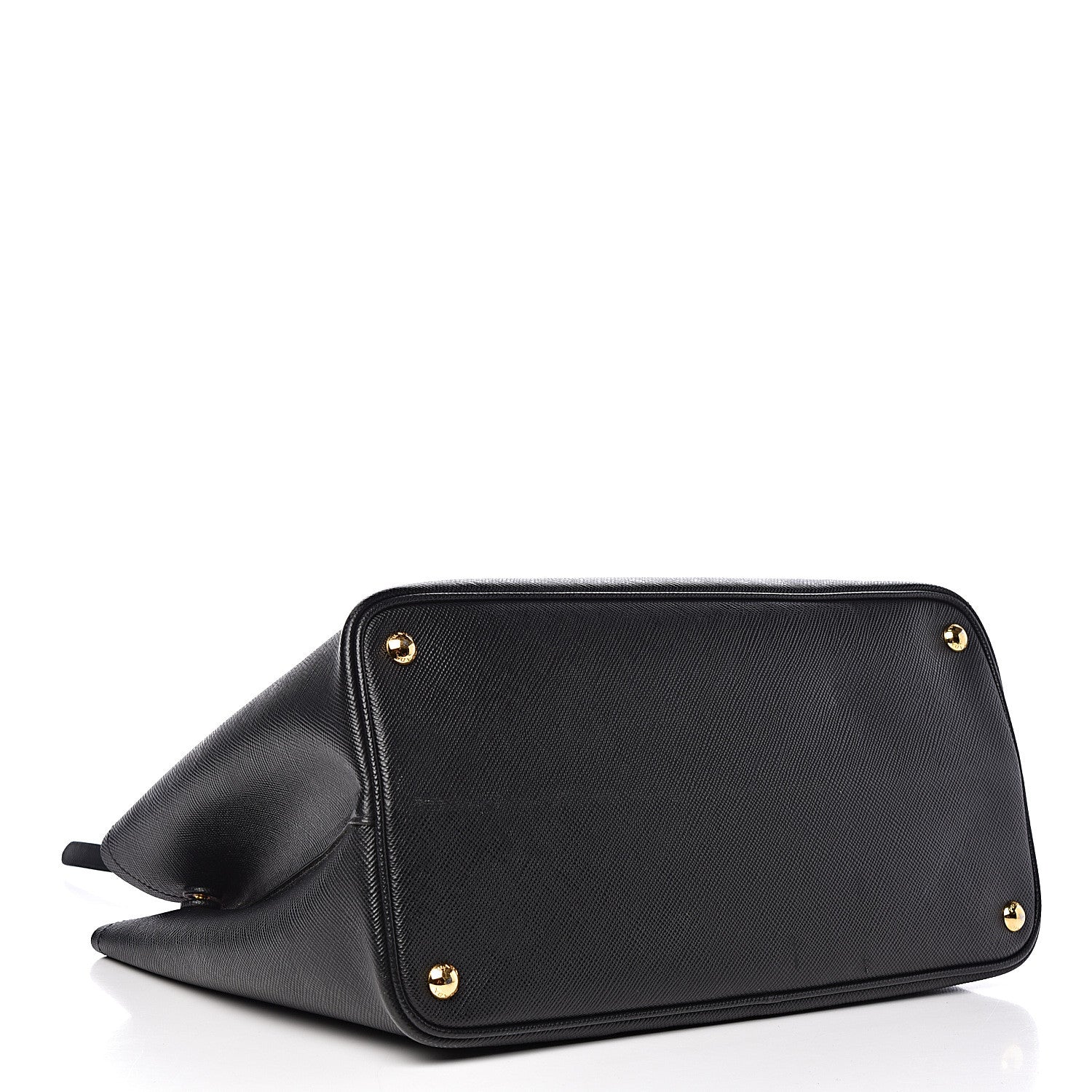 Prada Saffiano Cuir Large Double Bag Black Fuoco 4 of 19